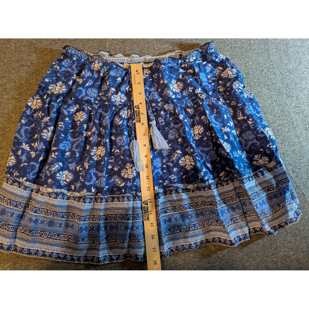 Charlie Paige Women's Skirt Blue Print Flared Boho/Beachy Size Medium 100% Rayon - Picture 3 of 7